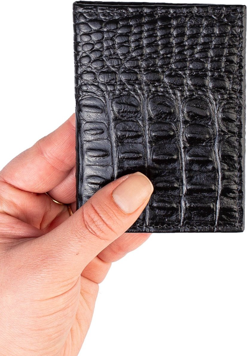 Porta cartões de couro croco Andréia 7,5x10cm