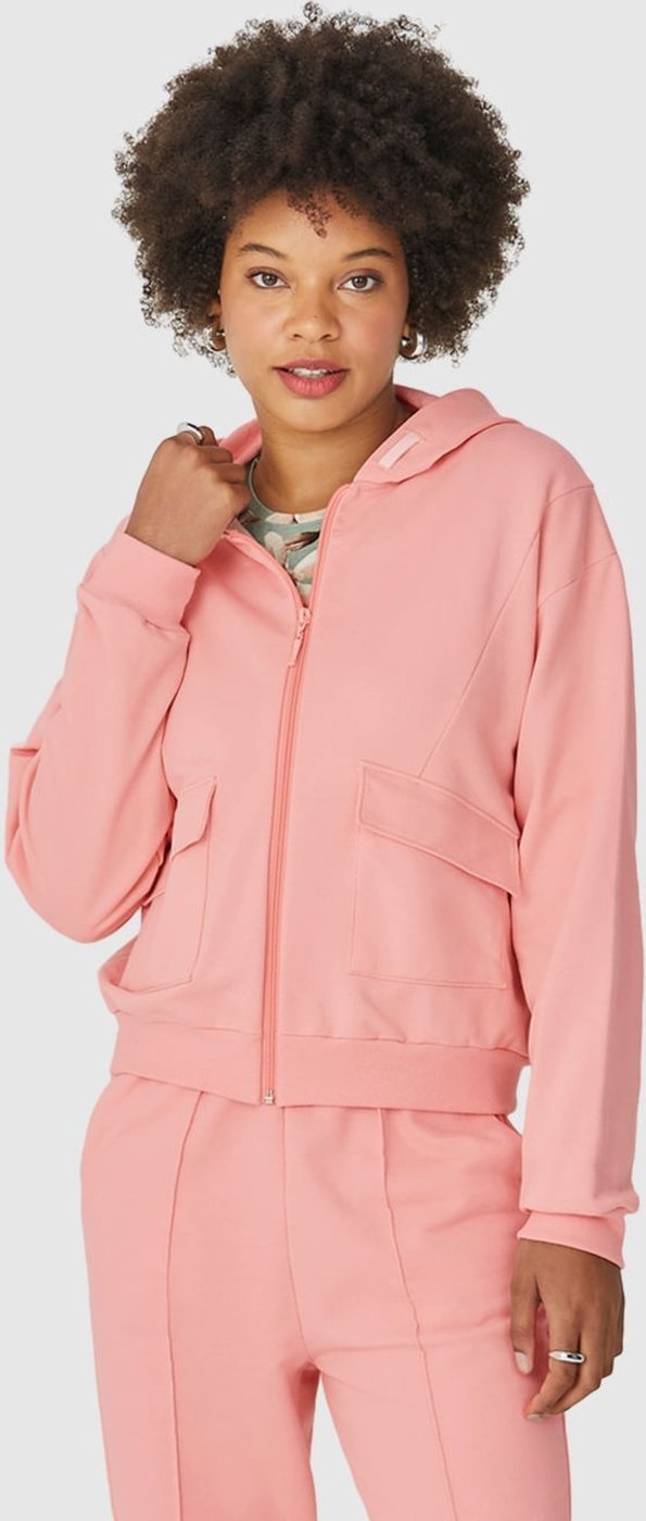 Jaqueta Feminina Bolso Com Lapela Em Moletom Flanelado