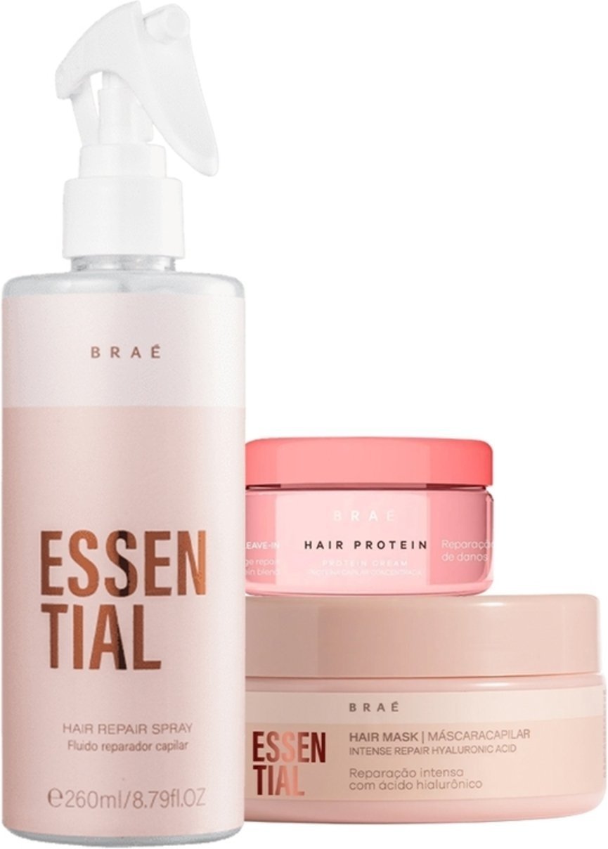 Imagem principal Kit Braé Essential Máscara P Fluído e Hair Protein (3 produtos) multicolorido BRAÉ multicolorido