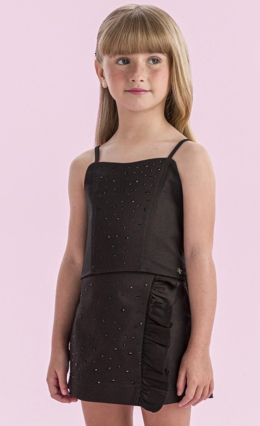 Infantil - Conjunto Shorts Saia Festa Petit Cherie 10