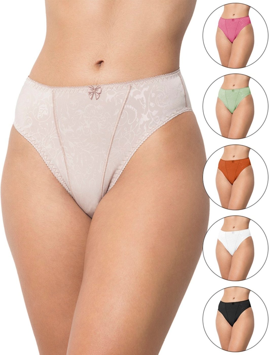 Imagem principal Kit 5 Calcinhas Gabi Lingerie Tanga Microfibra Confortável Cintura Média multicolorido Gabi Lingerie multicolorido