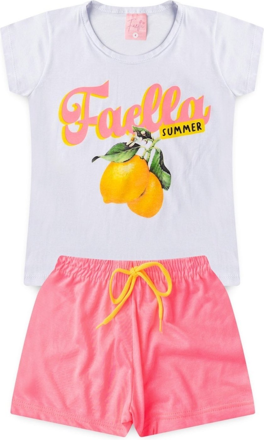 Imagem principal Infantil - Conjunto Verão Feminino Limões Faella Branco - Mega Mega Kids unico Mega Kids unico