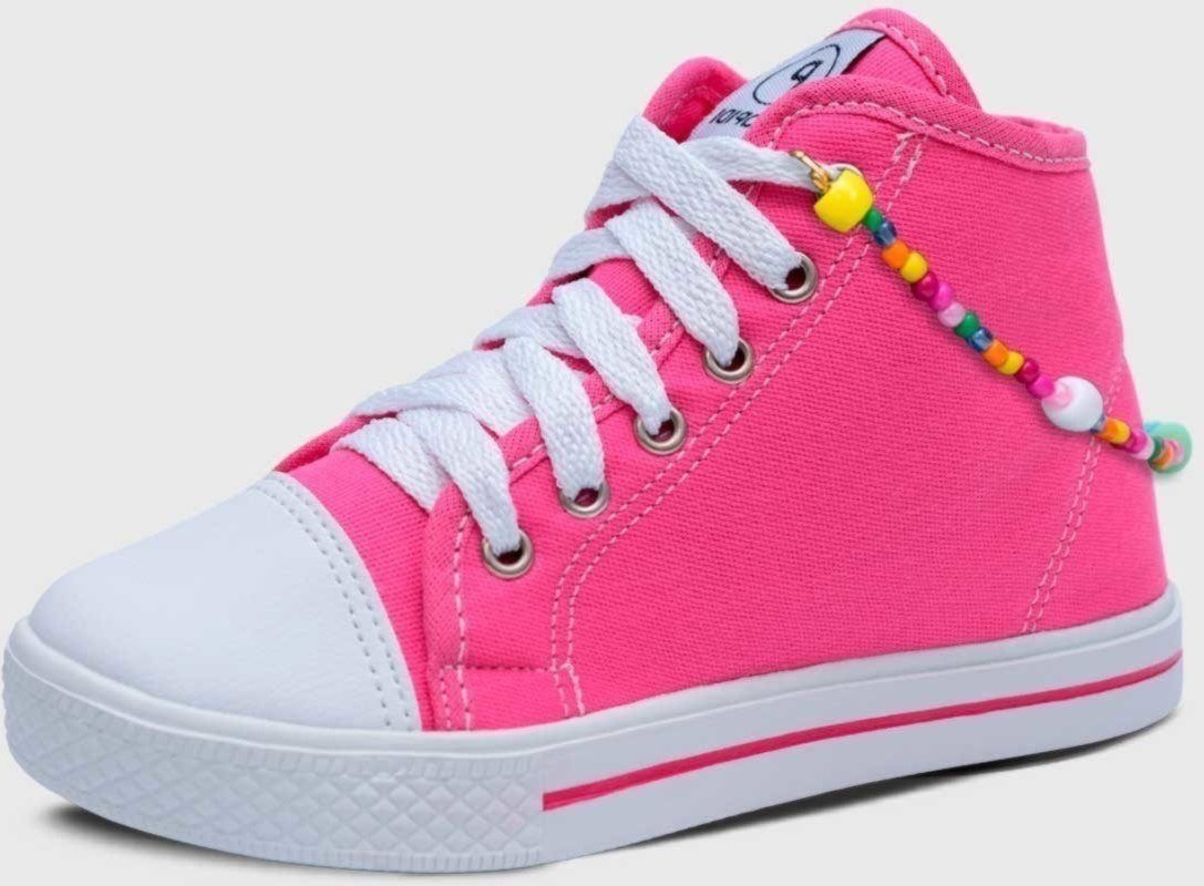 Infantil - Tenis Pop Star Feminino Popidi Menina Cano Alto e Pulseira