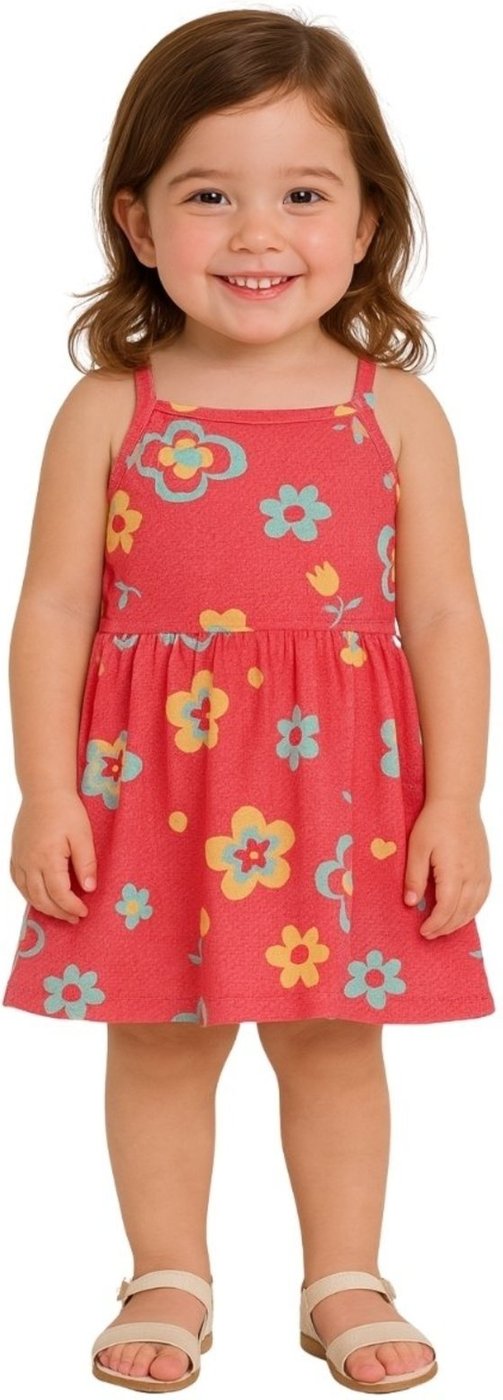 Imagem principal Infantil - Vestido Brandili Alça Fina Flores Melancia vermelho Brandili vermelho