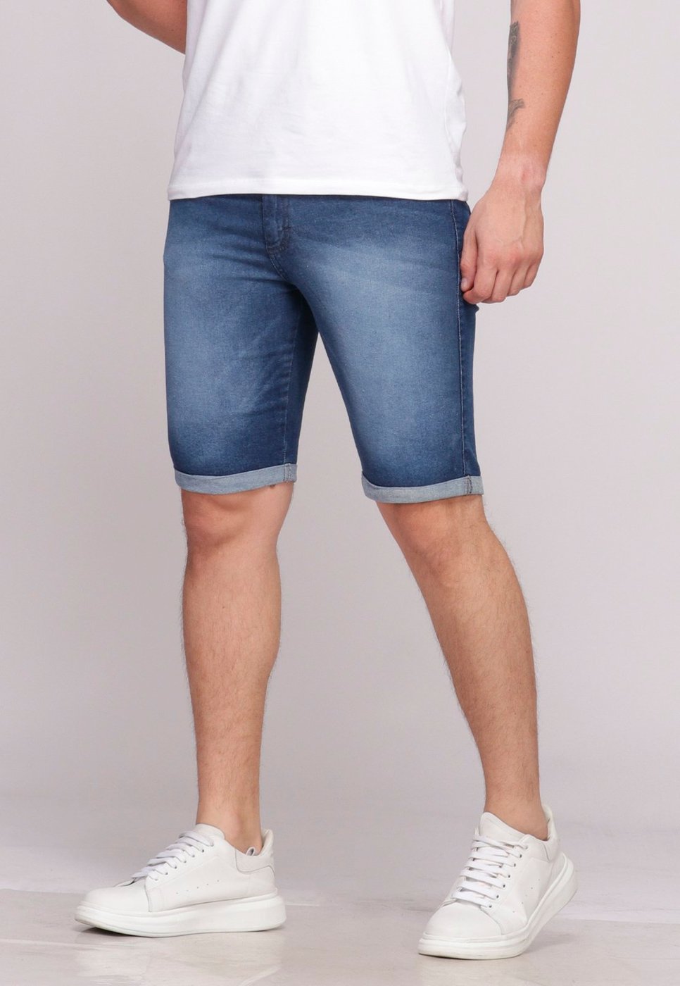 Imagem principal Bermuda Masculina Jeans Elastano Passeio 7919 Macaw azul/azul marinho azul Macaw azul/azul marinho azul