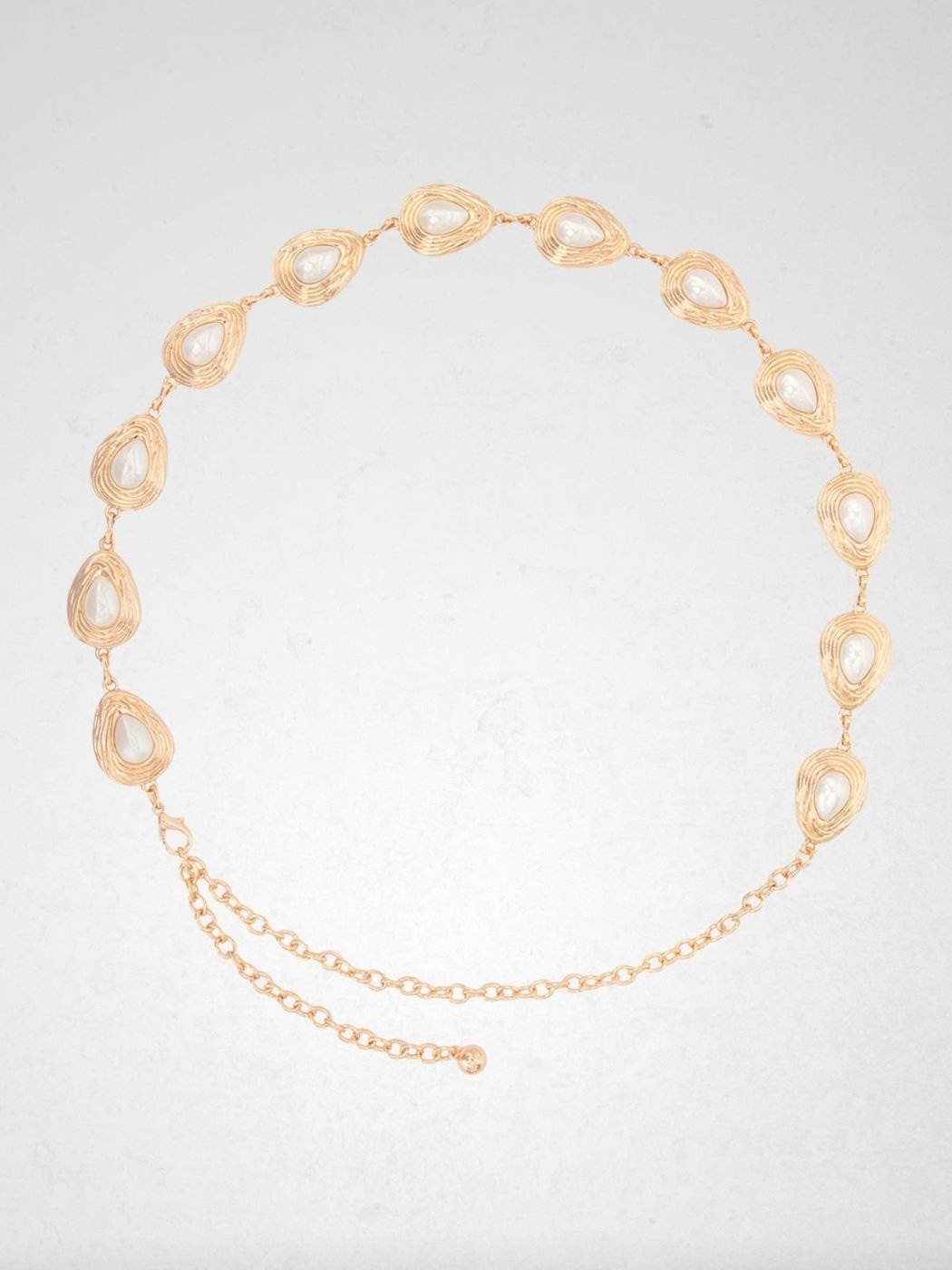 Cinto Via Lessa Macela Elos de Metal com Pérolas