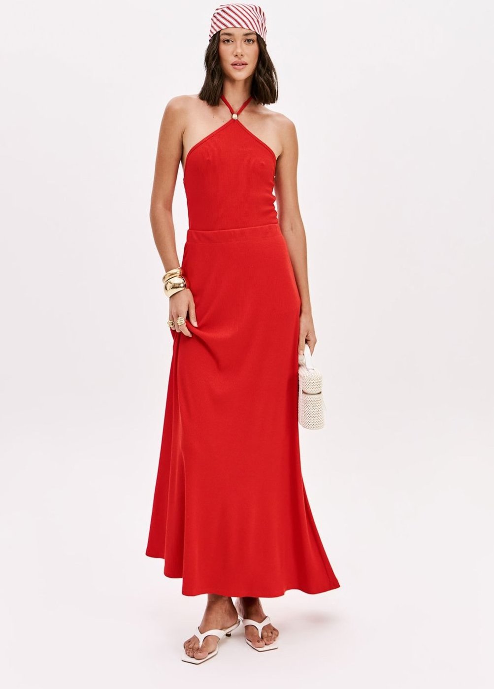 Saia Canelada Evasê Super Midi