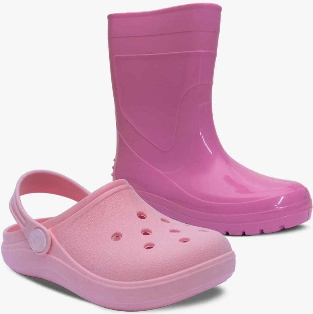 Imagem principal Infantil - Kit Bota Galocha e Babuche Sandalia Pópidi Menina rosa Pópidí rosa