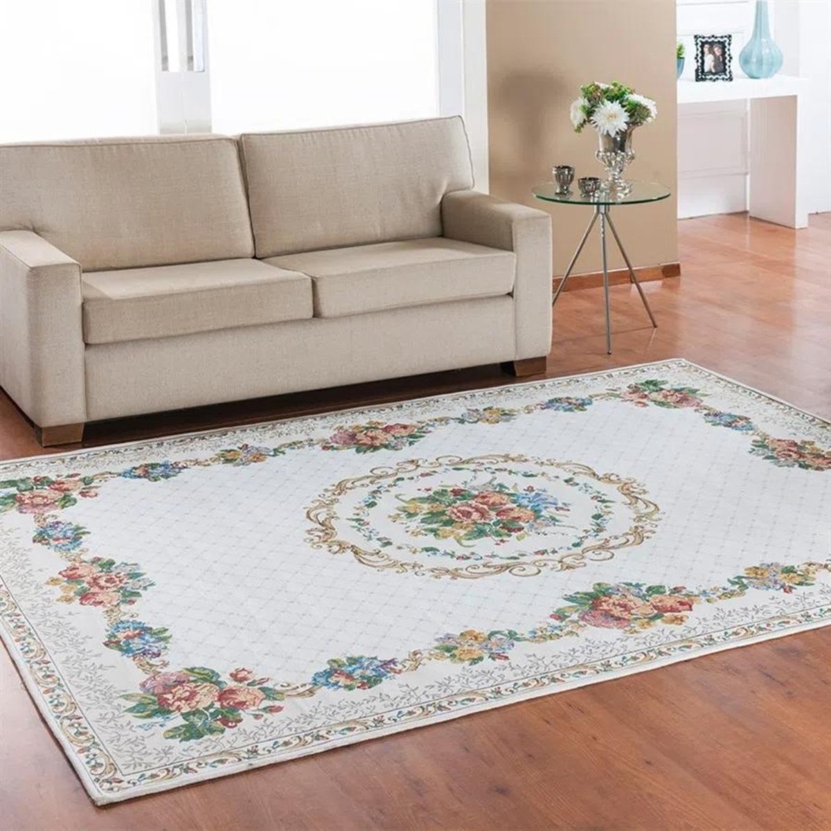 Imagem principal Tapete Sala Quarto 2,00x3,00 Antiderrapante Niazitex Provençal bege Niazitex bege