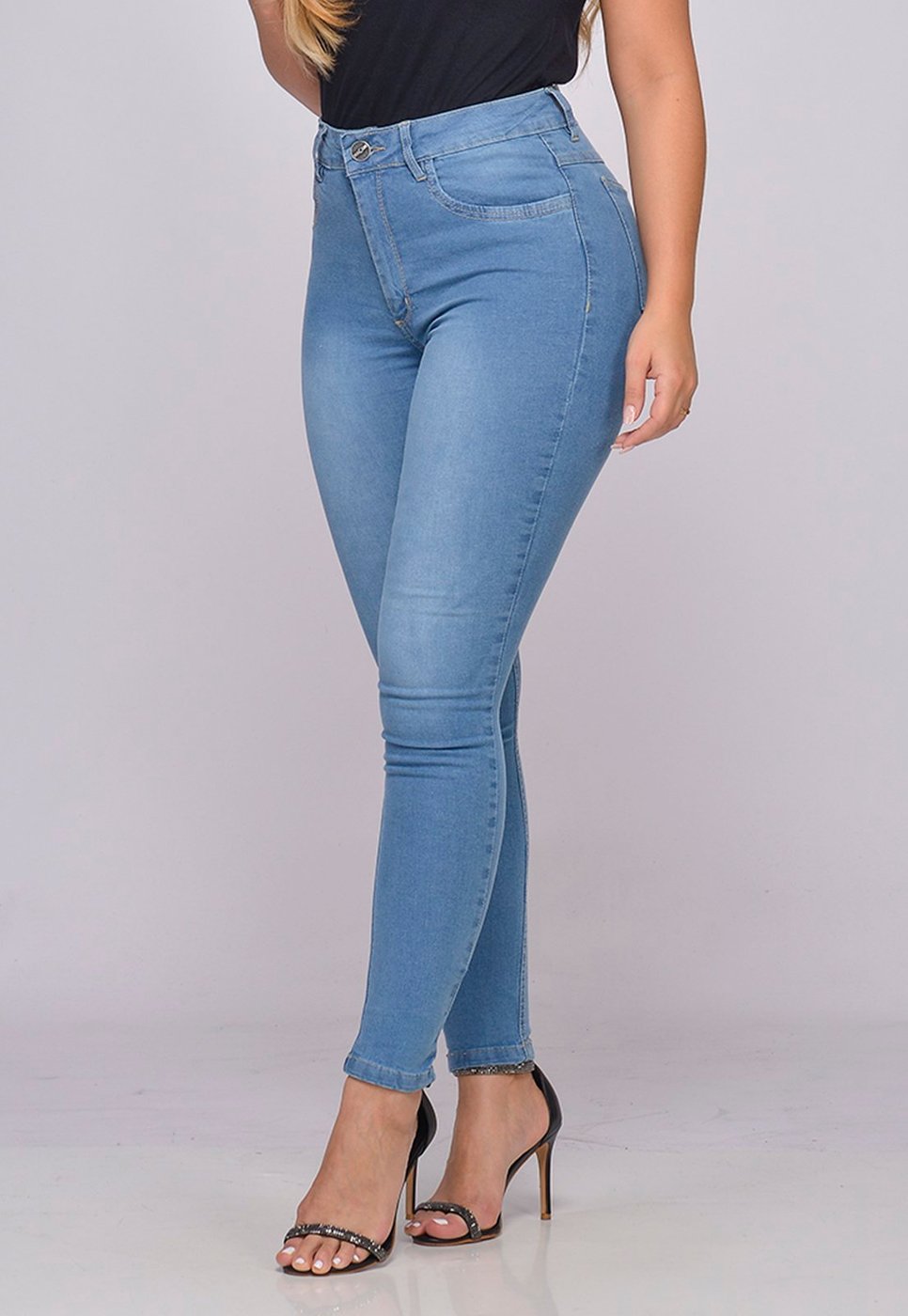 Imagem principal Calça Jeans Feminina Skinny Cintura Alta Elastano Macaw azul Macaw azul