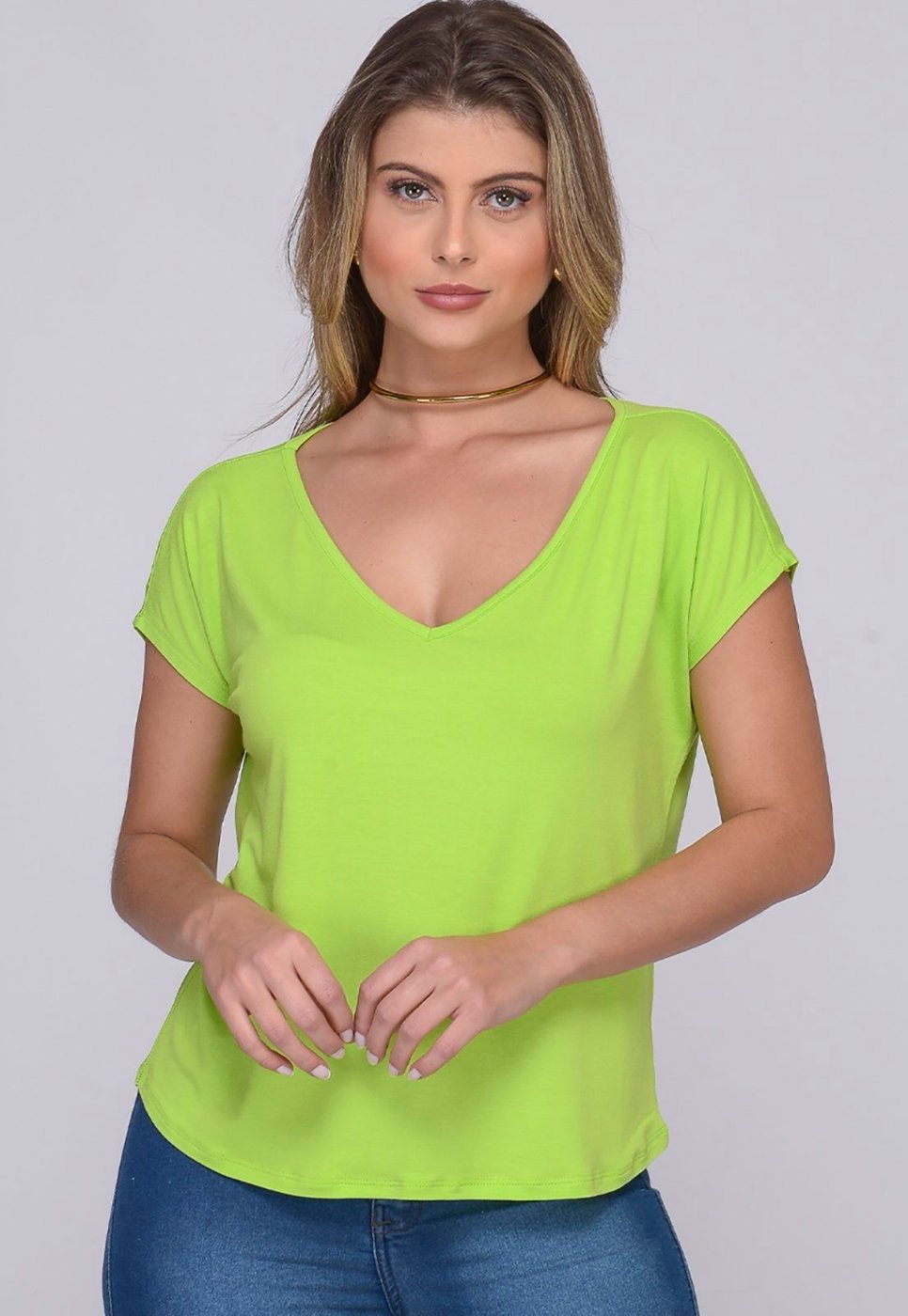 Imagem principal Blusa M/C Decote V B’Bonnie Ioná Limão BBonnie verde BBonnie verde