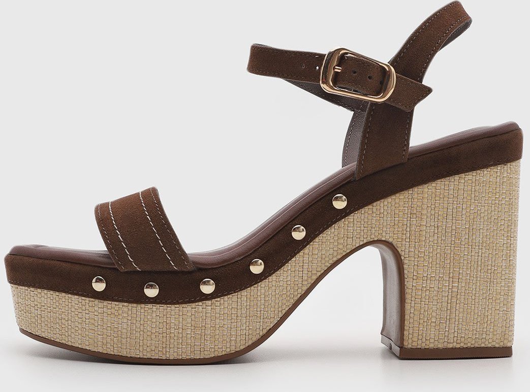 Sandália Feminina cê Salto Médio Bloco