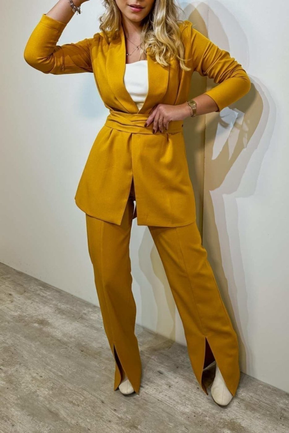 Calça Vanibele Reta Mostarda