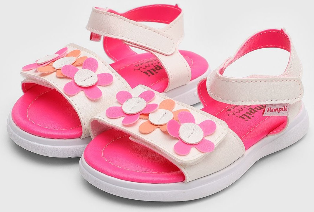 Infantil - Sandália Pampili Lili Aplicação Floral
