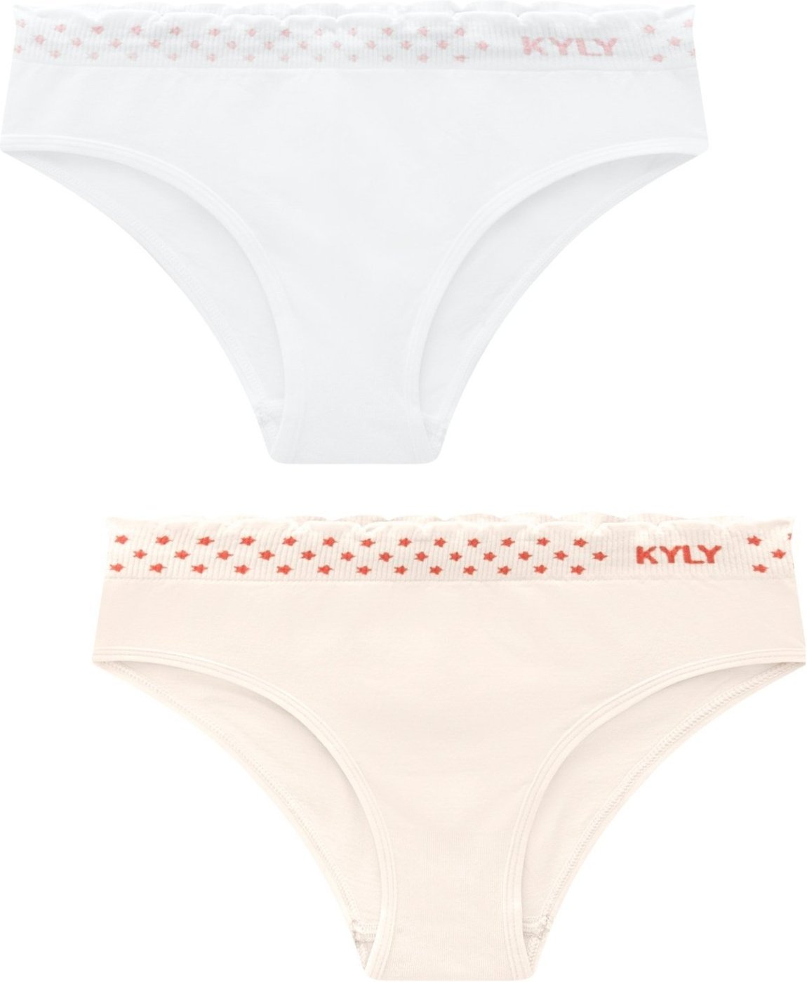 Imagem principal Kit 2pçs Calcinha Menina Kyly Lisa Branca Salmao branco Kyly branco