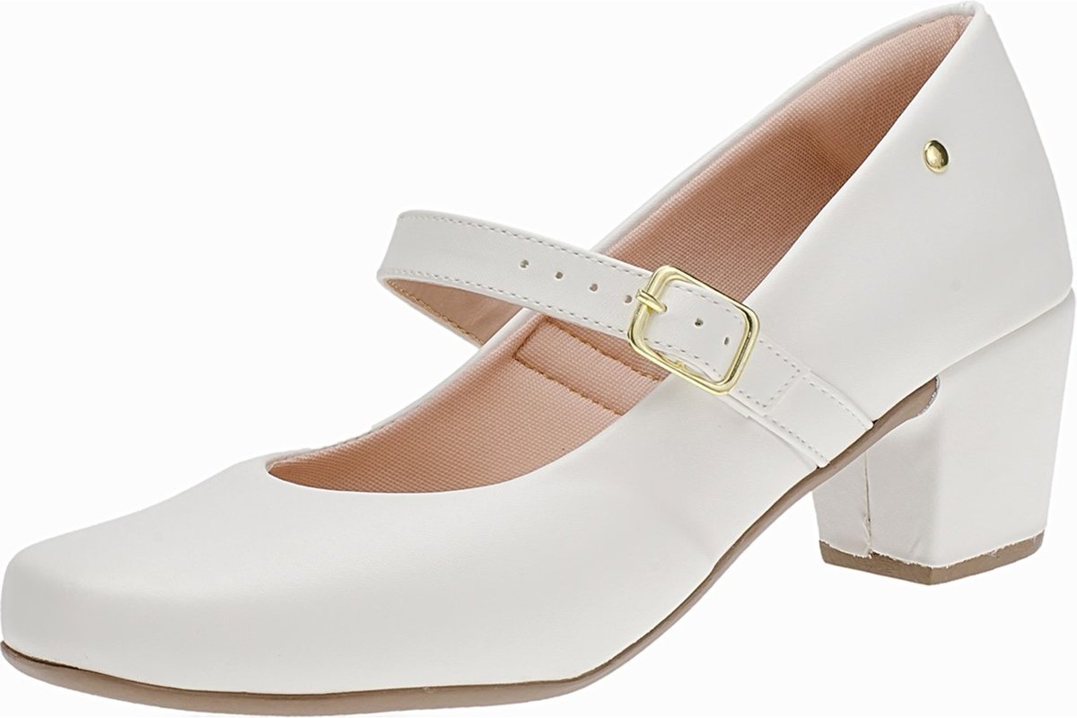 Sapato Feminino Lóris Shoes Scarpin Boneca Salto Grosso Medio 6484
