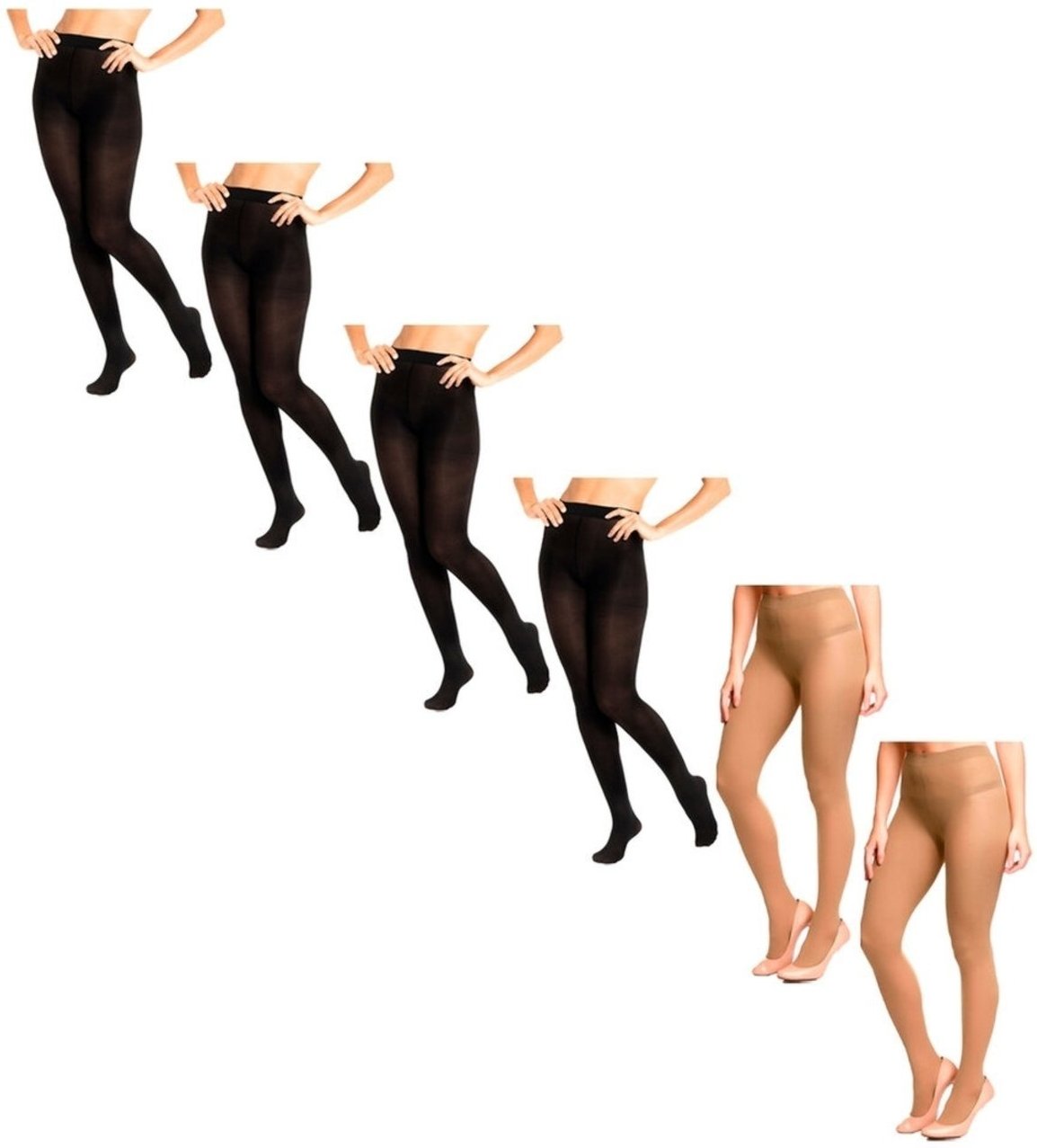 Kit com 6 Meias Calças Fio 40 Opaca Trifil 6345