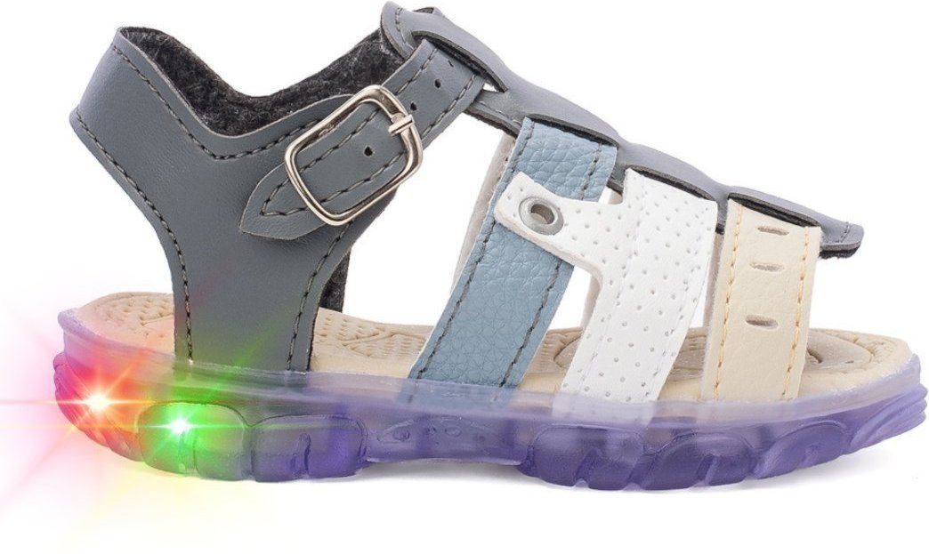 Imagem principal Infantil - Sandalia Papete Masculino com LED Funfy Menino 2311A marrom Funfy marrom