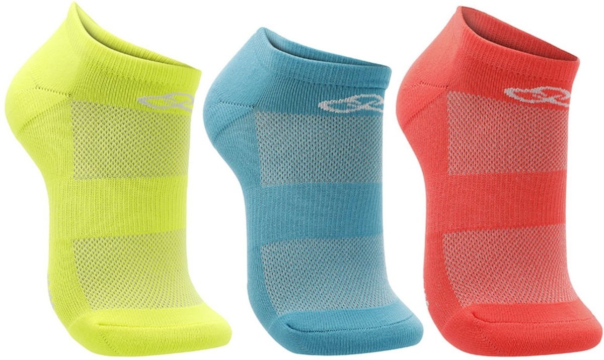 Meia Olympikus Cano Invisível Neon Pacote c/ 3 pares Feminina Amarelo