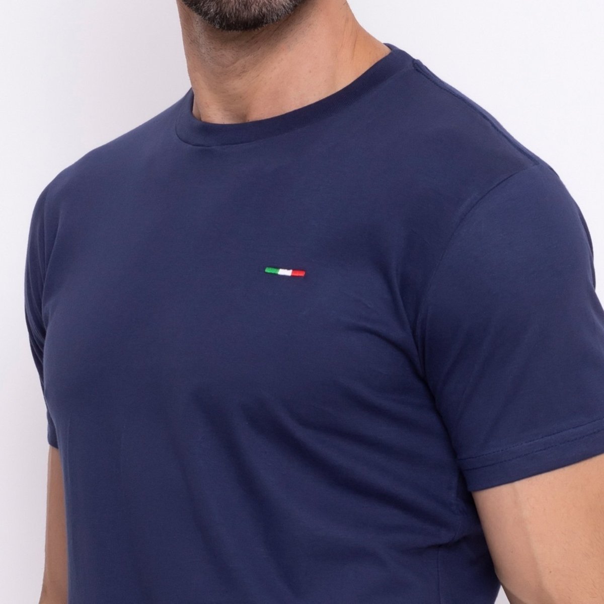 Imagem principal Camiseta Masculina Básica Vih Triny com Bordado no Estilo Tommy Algodão Premium Itália Marinho azul marinho Vih Triny azul marinho