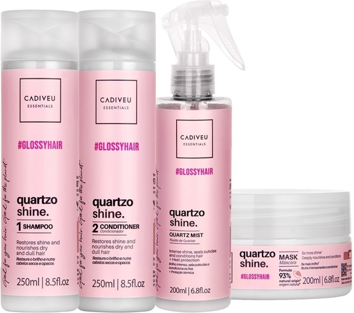 Imagem principal Kit Cadiveu Essentials Quartzo Shine Shampoo Condicionador Fluído e Máscara (4 produtos) Cadiveu Professional multicolorido Cadiveu Professional multicolorido
