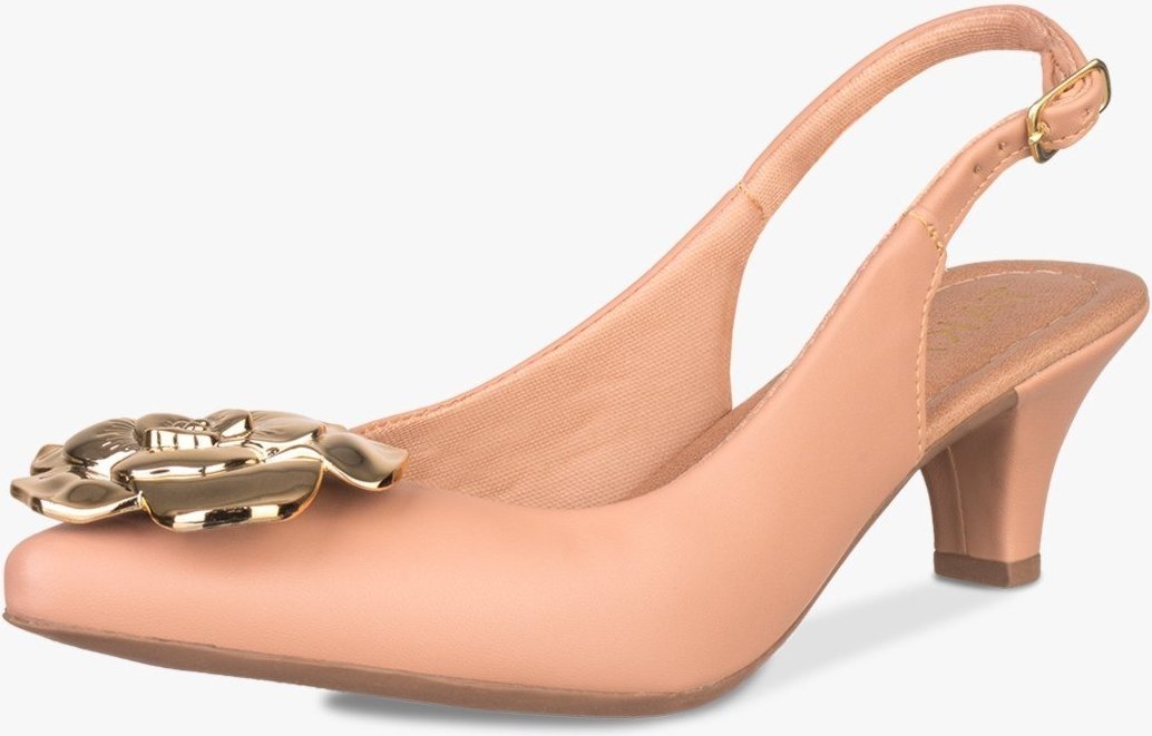 Imagem principal Scarpin Slingback Feminino Takata Salto Baixo Fino Sapato Boneca Mary Jane Flor Sintético TAKATA BY RAFAEL TAKATA nude TAKATA BY RAFAEL TAKATA nude