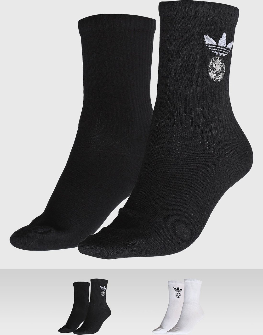 Kit Meia Feminina adidas Originals Cano Médio Logo Bordado Preta