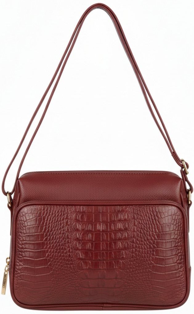 Imagem principal Bolsa Andrea Vinci De Couro Croco Tiracolo Com Divisórias Rita - Marsala vermelho Andrea Vinci vermelho