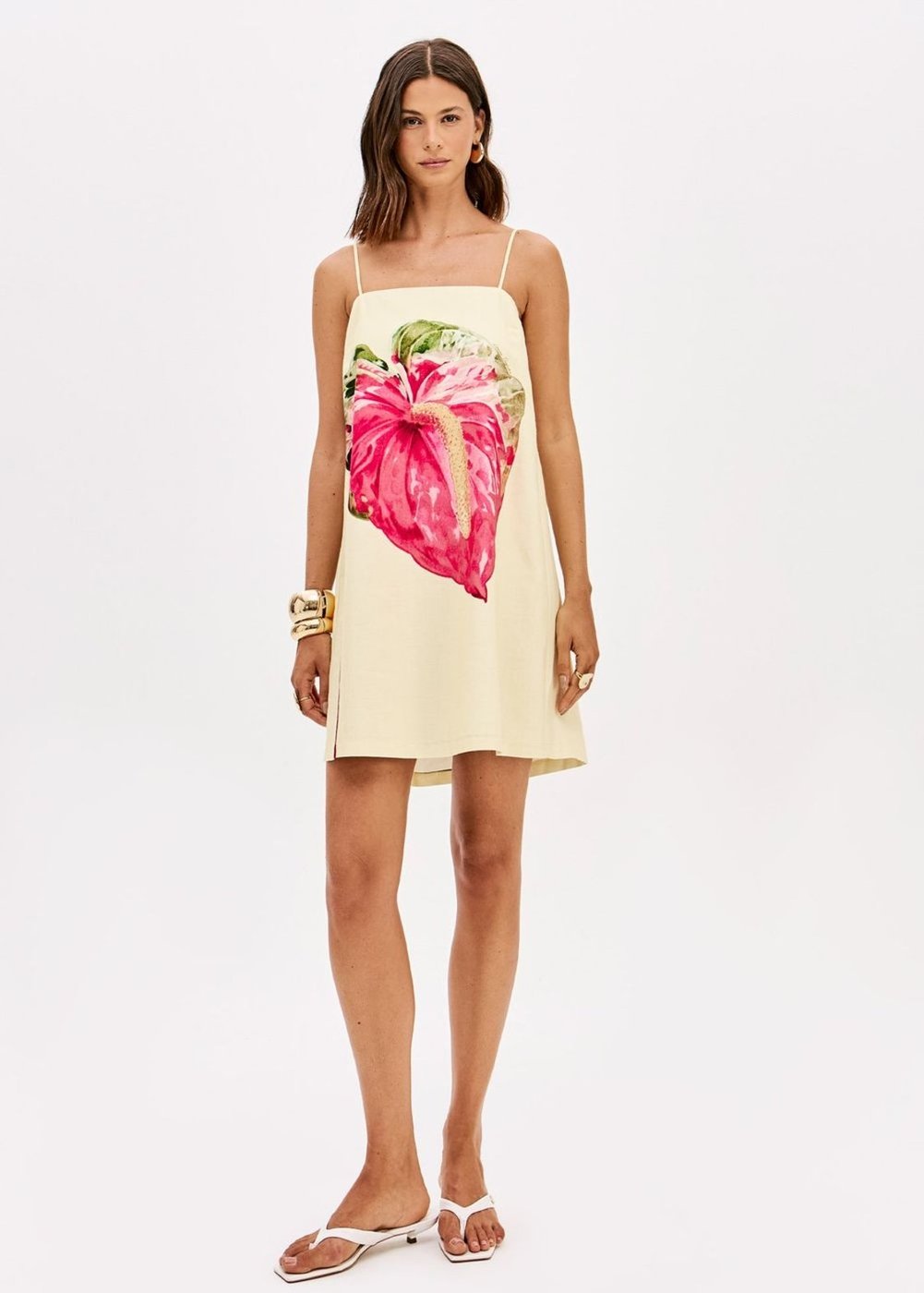 Vestido Curto De Alças Estampado