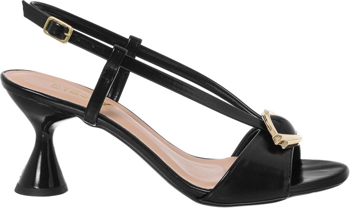 Sandália Feminina Stessy Salto Taça Confortável Elegante Estilosa Enfeite Verão