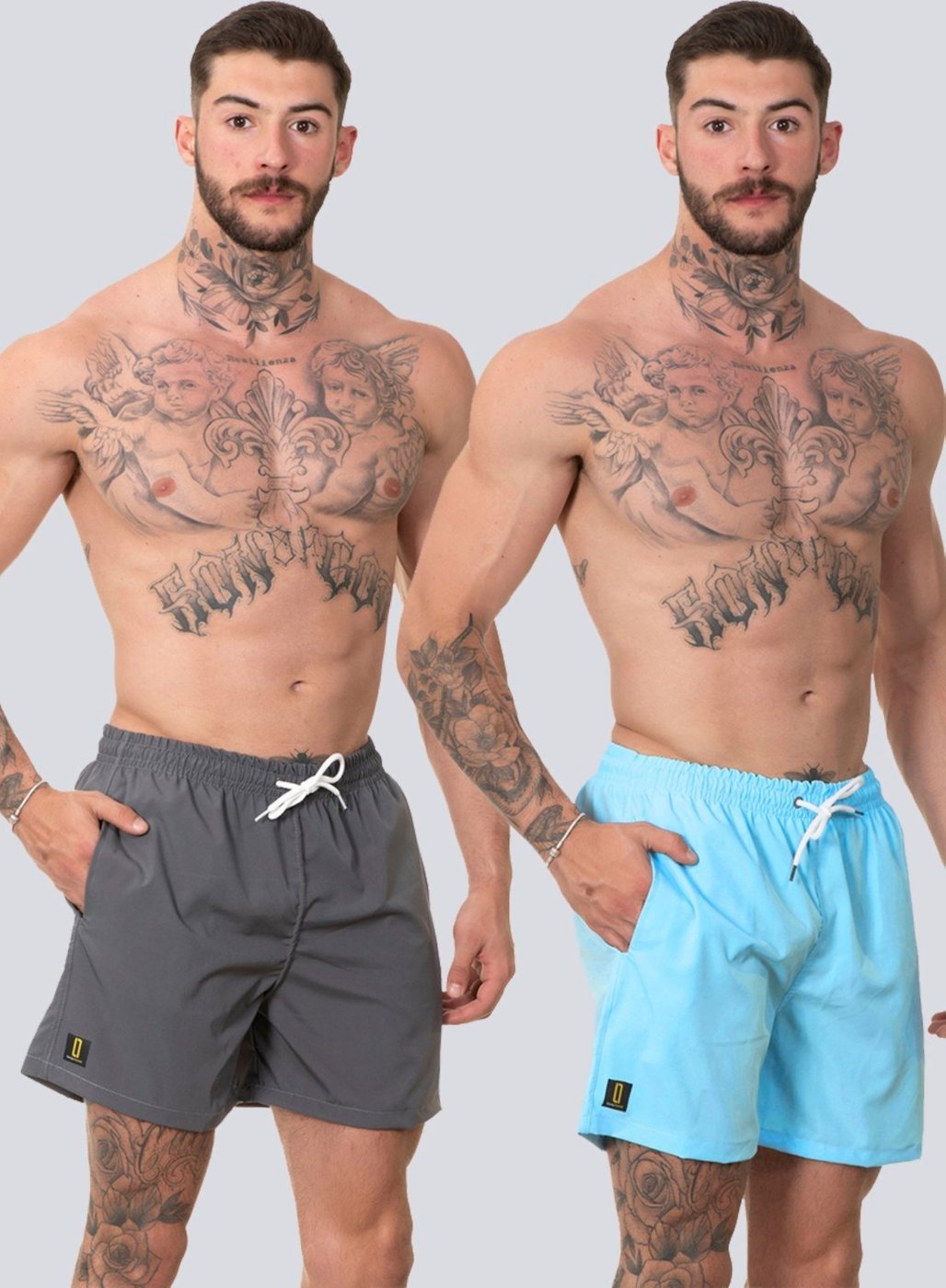 Kit 2 Short Masculino Bermuda Praia Mauricinho Jr Rf150 Cinza