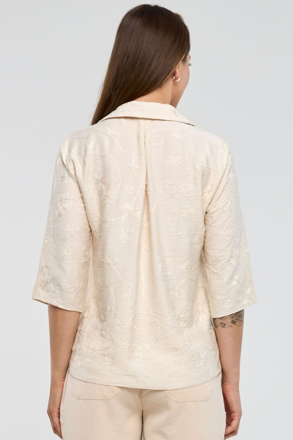 Imagem principal Camisa PKS Em Viscose Bordada Off White branco white PKS branco white