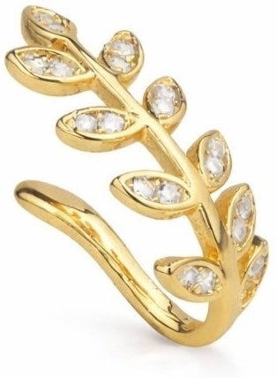 Brinco Piercing Folhas Banhado a Ouro 18k