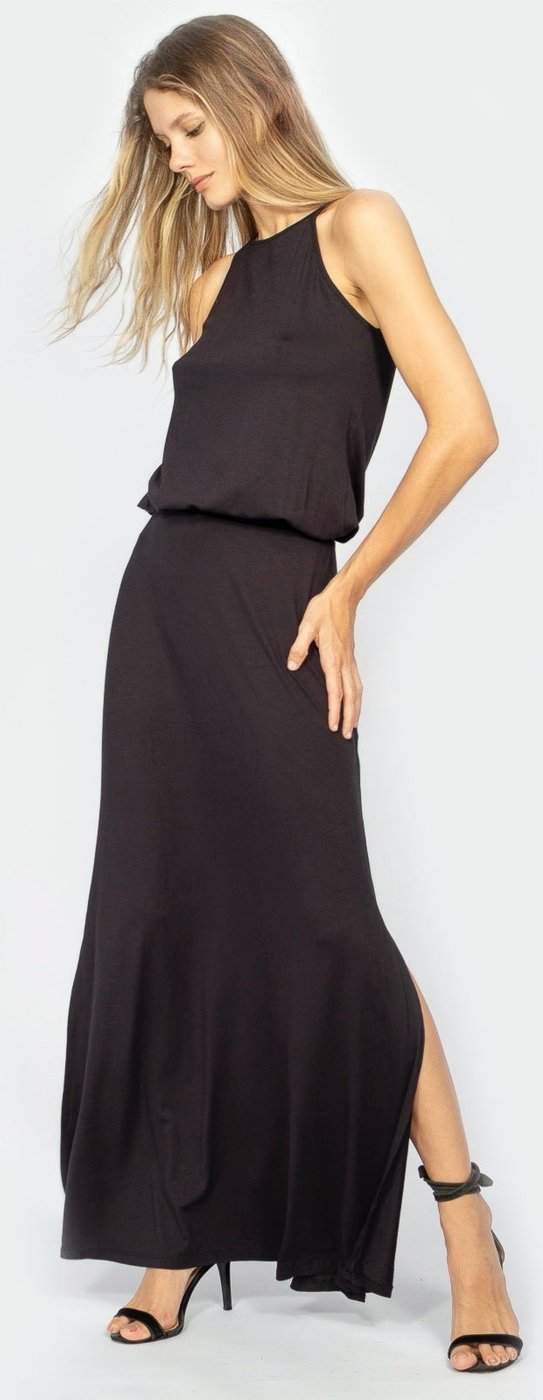 Vestido Longo Amazonia Vital Malha Trapézio com Elástico na Cintura o