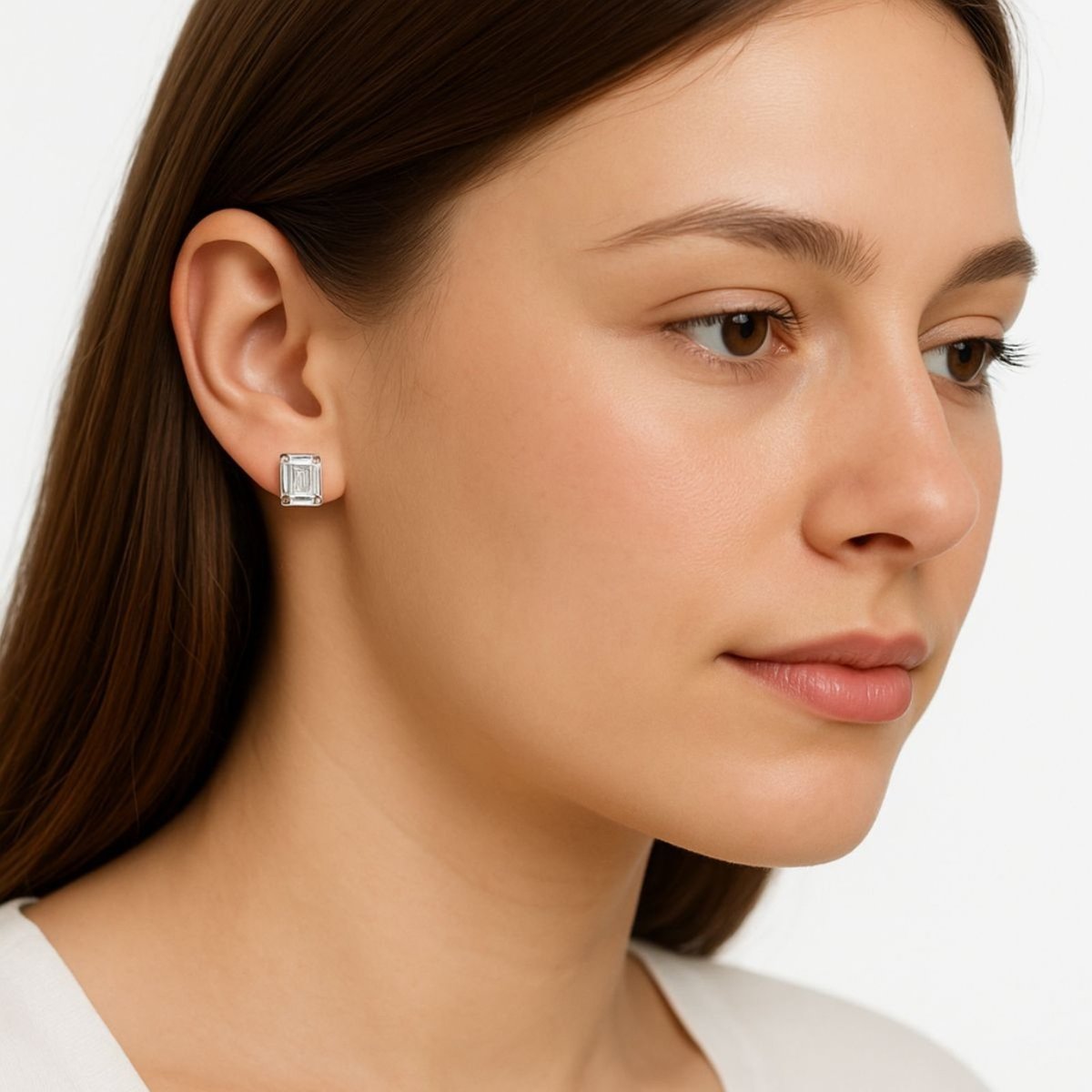 Brinco Vih Triny Feminino Quadrado Cravejado