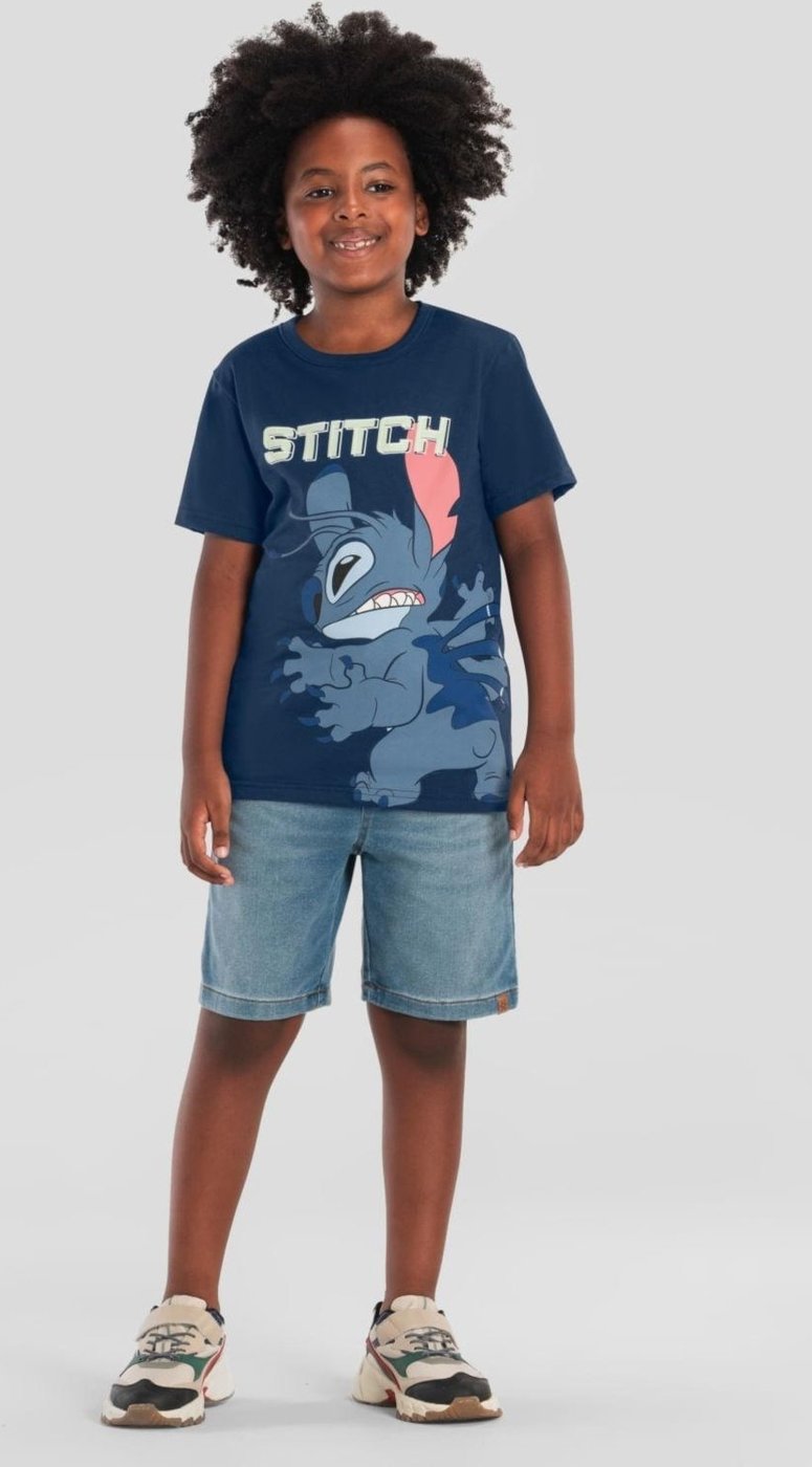 Imagem principal Infantil - Camiseta menino do Stitch em gel Brandili azul Brandili azul