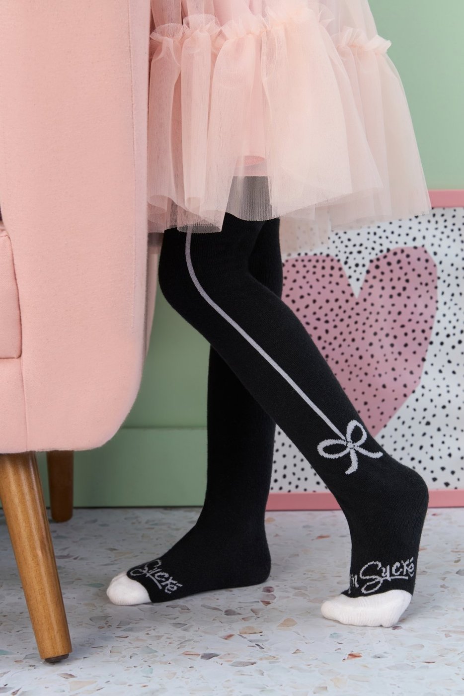 Infantil - Meia 3/4 Preta Mon Sucré M
