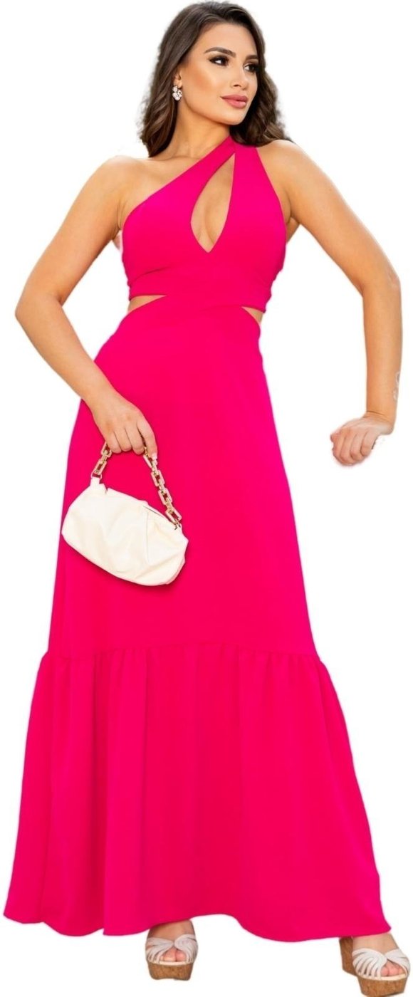Vestido Longo Multiformas Lina Amarração Rosa