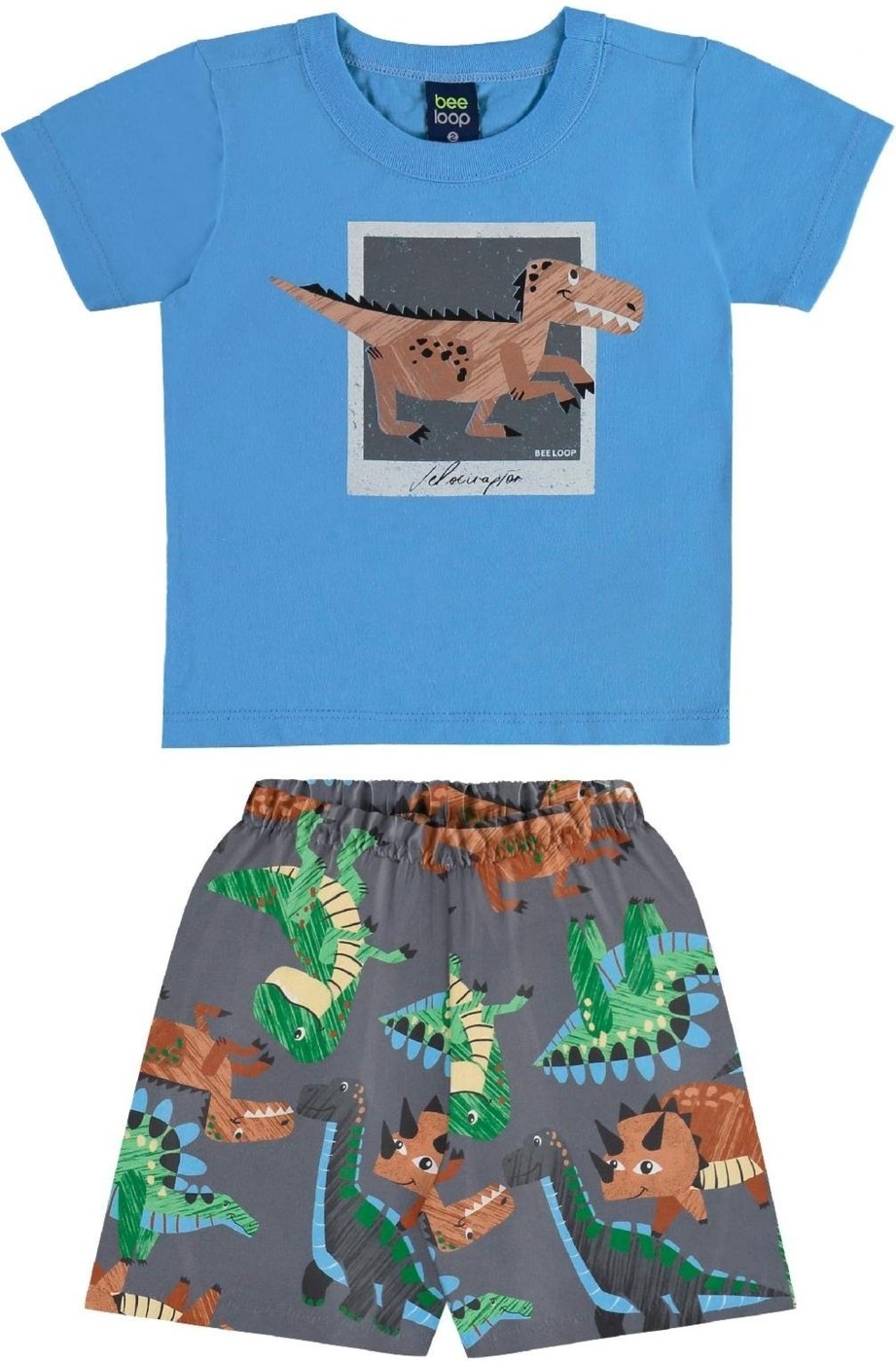 Imagem principal Infantil - Conjunto Dino Camiseta Bermuda Bee Loop azul Bee Loop azul