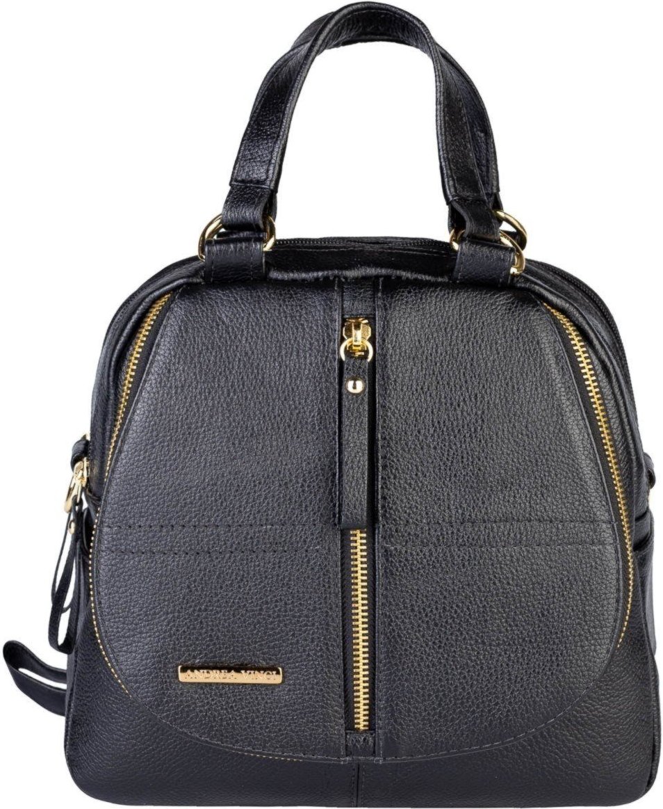 Imagem principal Bolsa Andrea Vinci mochila de couro liso 3 em 1 Marina - Preta caramelo Andrea Vinci caramelo