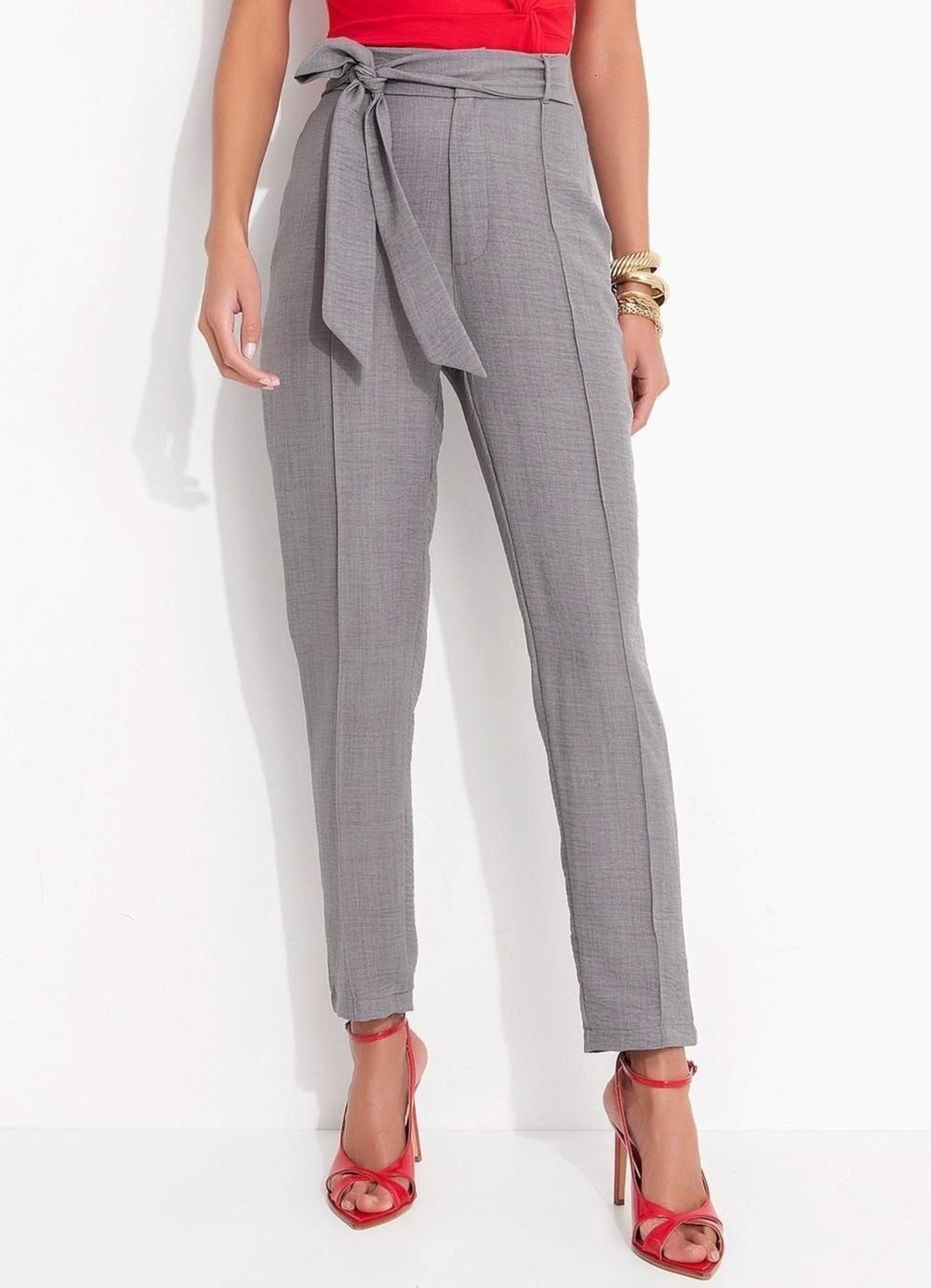 Imagem principal Calça Em Tecido Texturizado cinza cinza