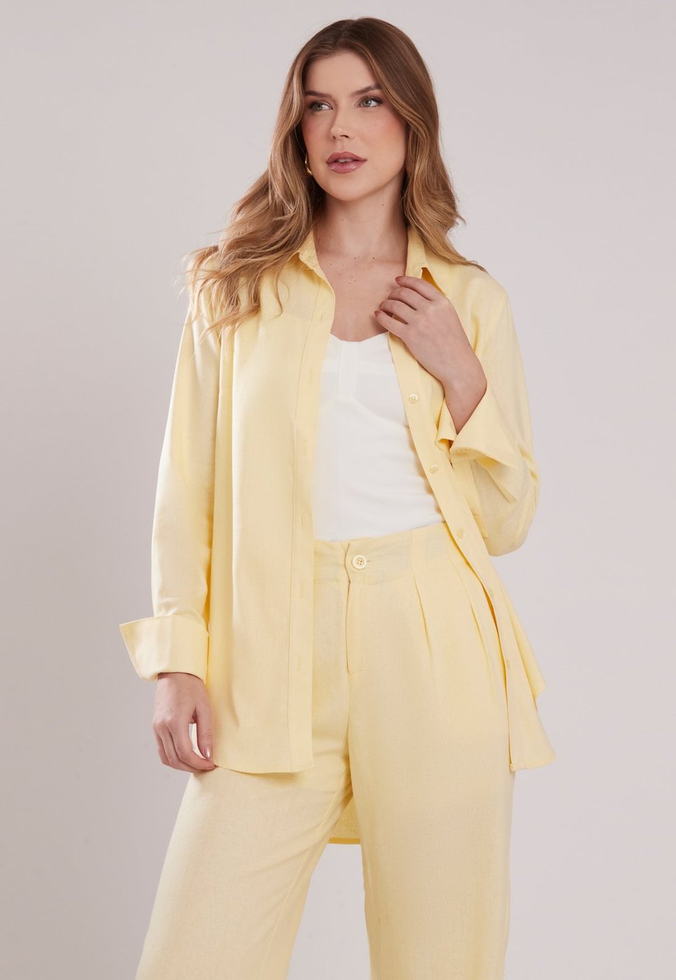 Camisão Linho Miss Joy 7898 Manga Longa