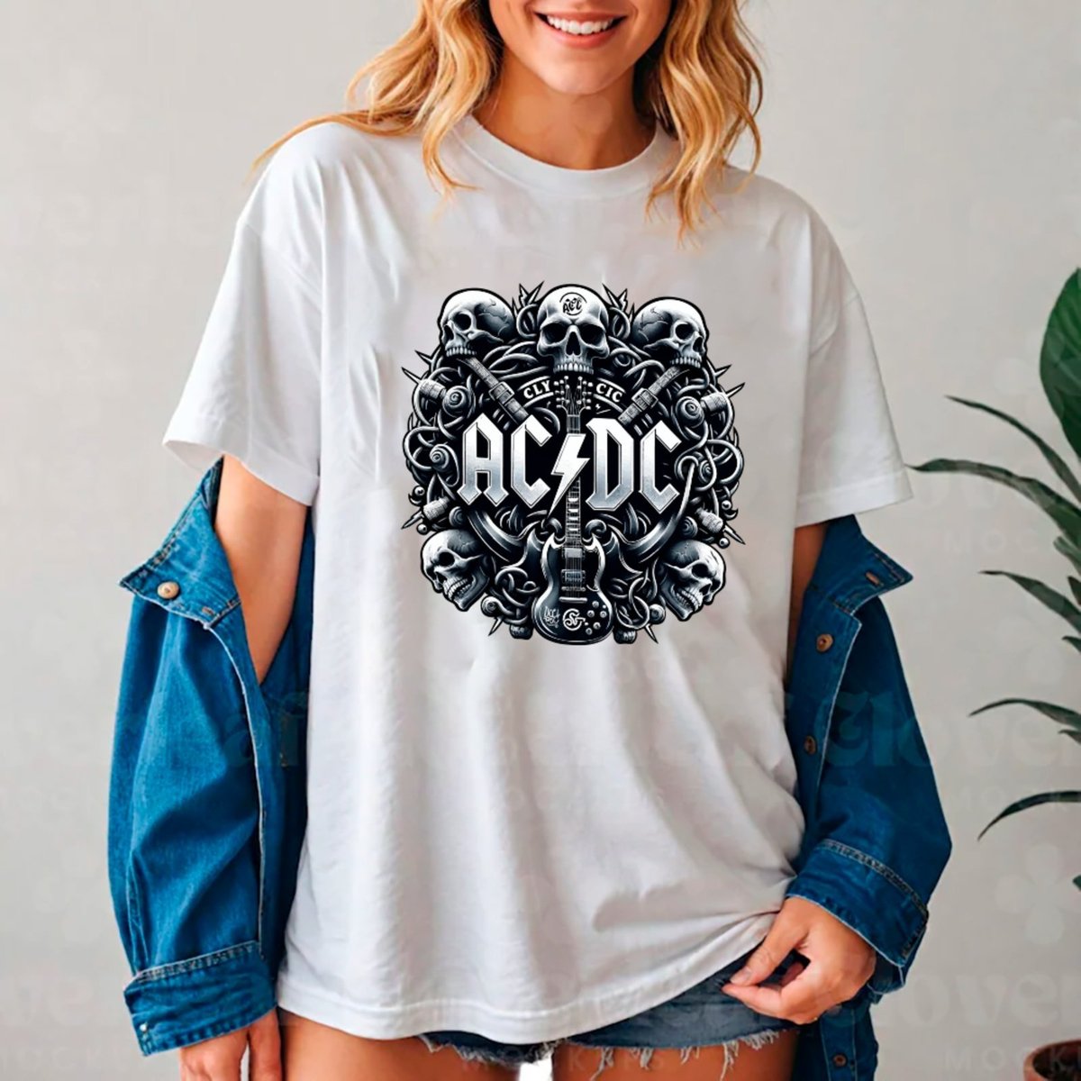 Imagem principal Camiseta Ousy Básica AC DC Caveiras Estilo Heavy Rock Unissex marrom ousy marrom