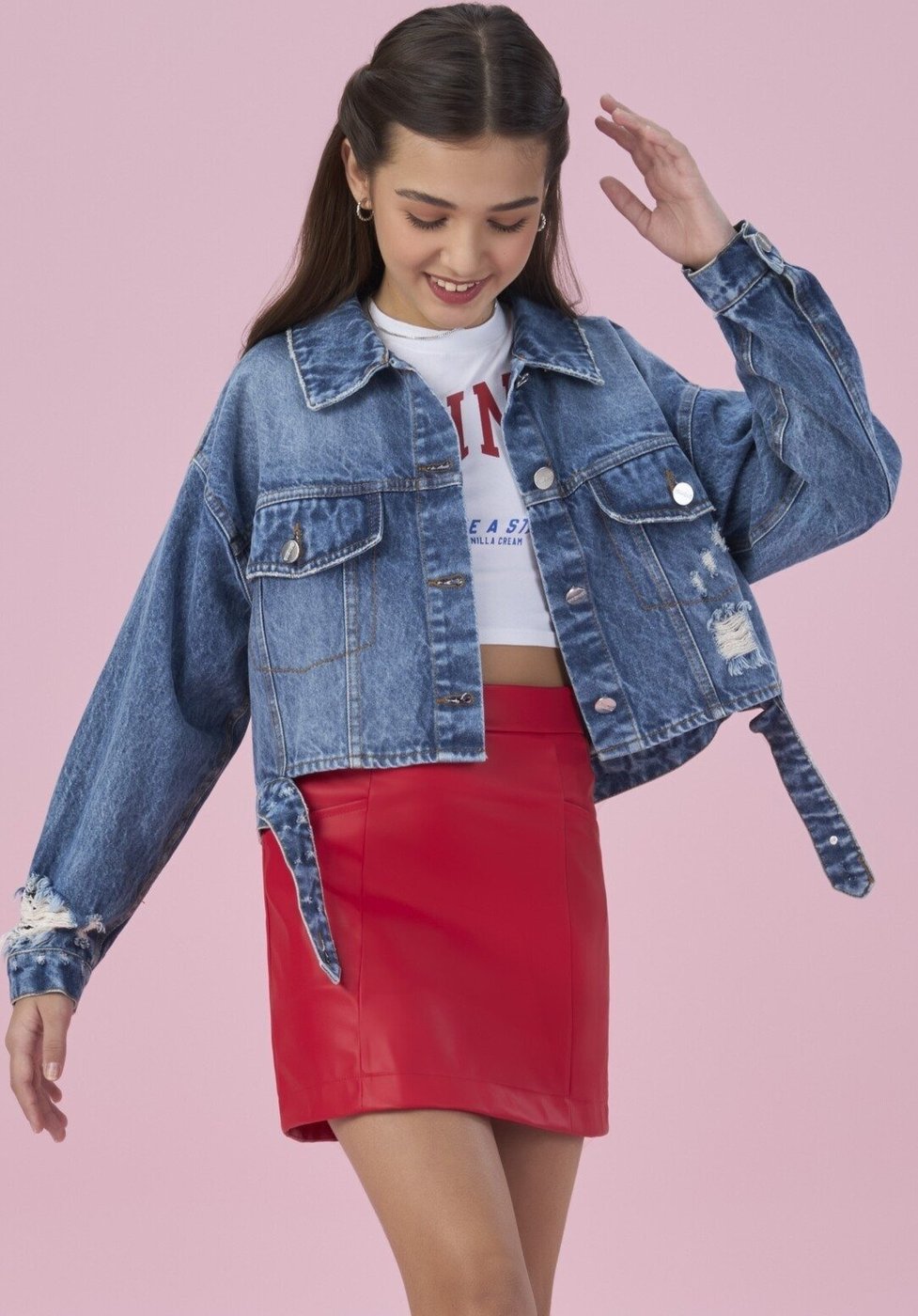 Infantil - Jaqueta Juvenil Jeans Vanilla Cream 10 Azul