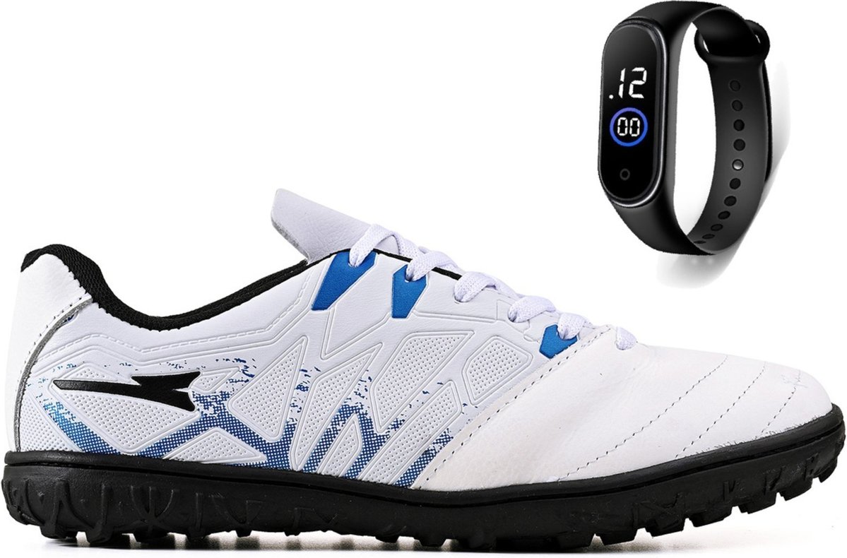 Imagem principal Kit Chuteira Futebol Campo Society Grama Sintetica Bico em Couro Reforçado + Relogio Adulto CALCADOS LGHT LIGHT preto CALCADOS LGHT LIGHT preto