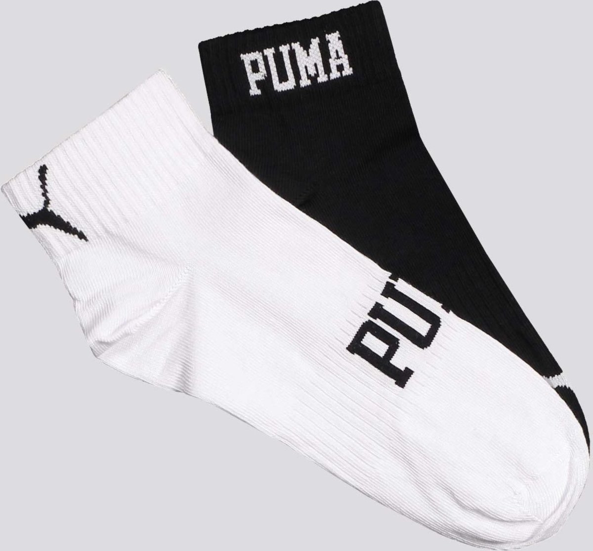 Kit Meia Puma Cano Baixo 2 Pares Preta e Branca