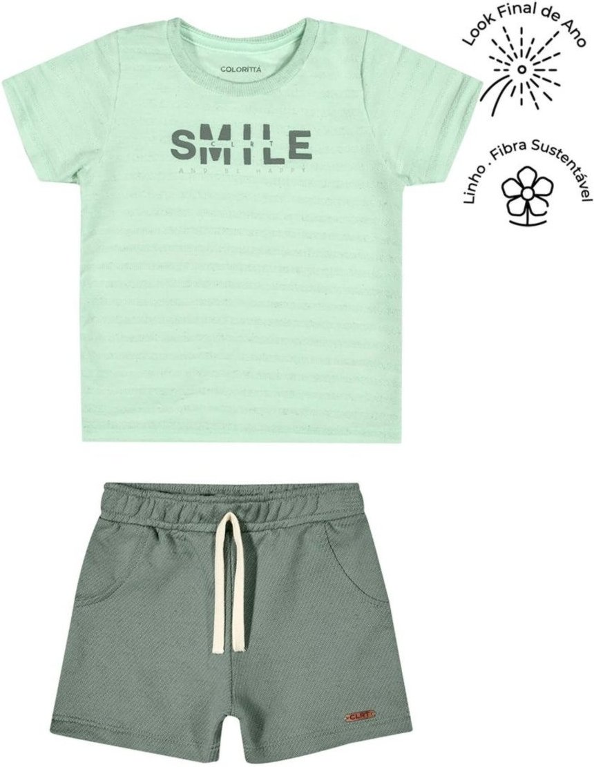 Imagem principal Infantil - Conjunto Menino Listras Smile Colorittá bege Colorittá bege
