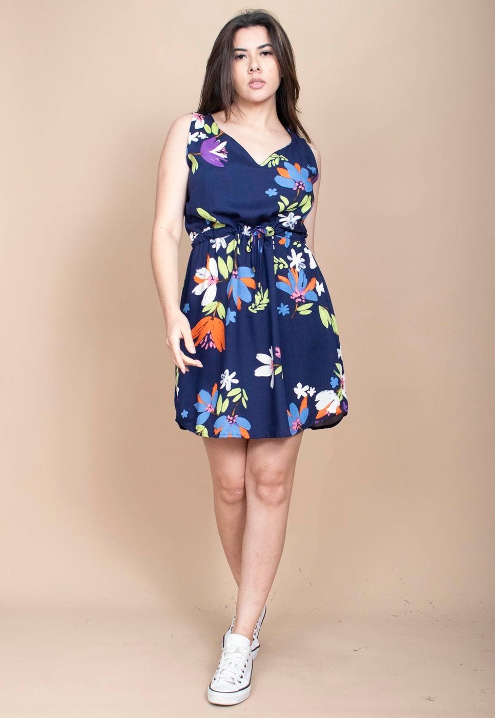 Vestido Cabanafree Plano Curto Estampa Festa das Flores