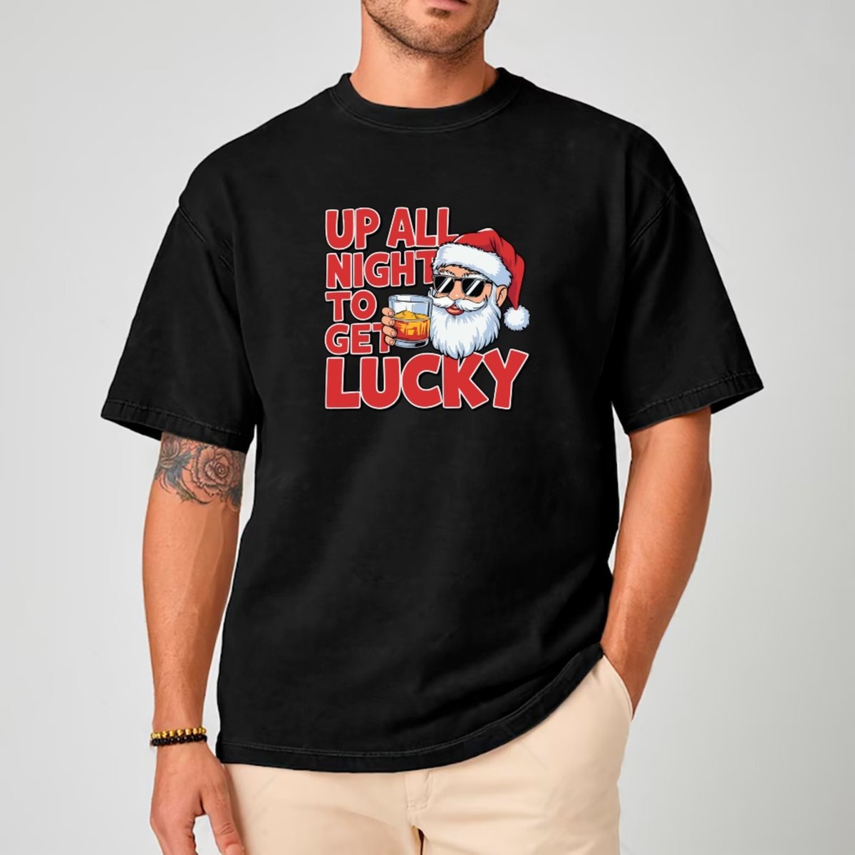 Imagem principal Camiseta Ousy Oversized Natal Engraçado Noel Descolado Unissex preto ousy preto