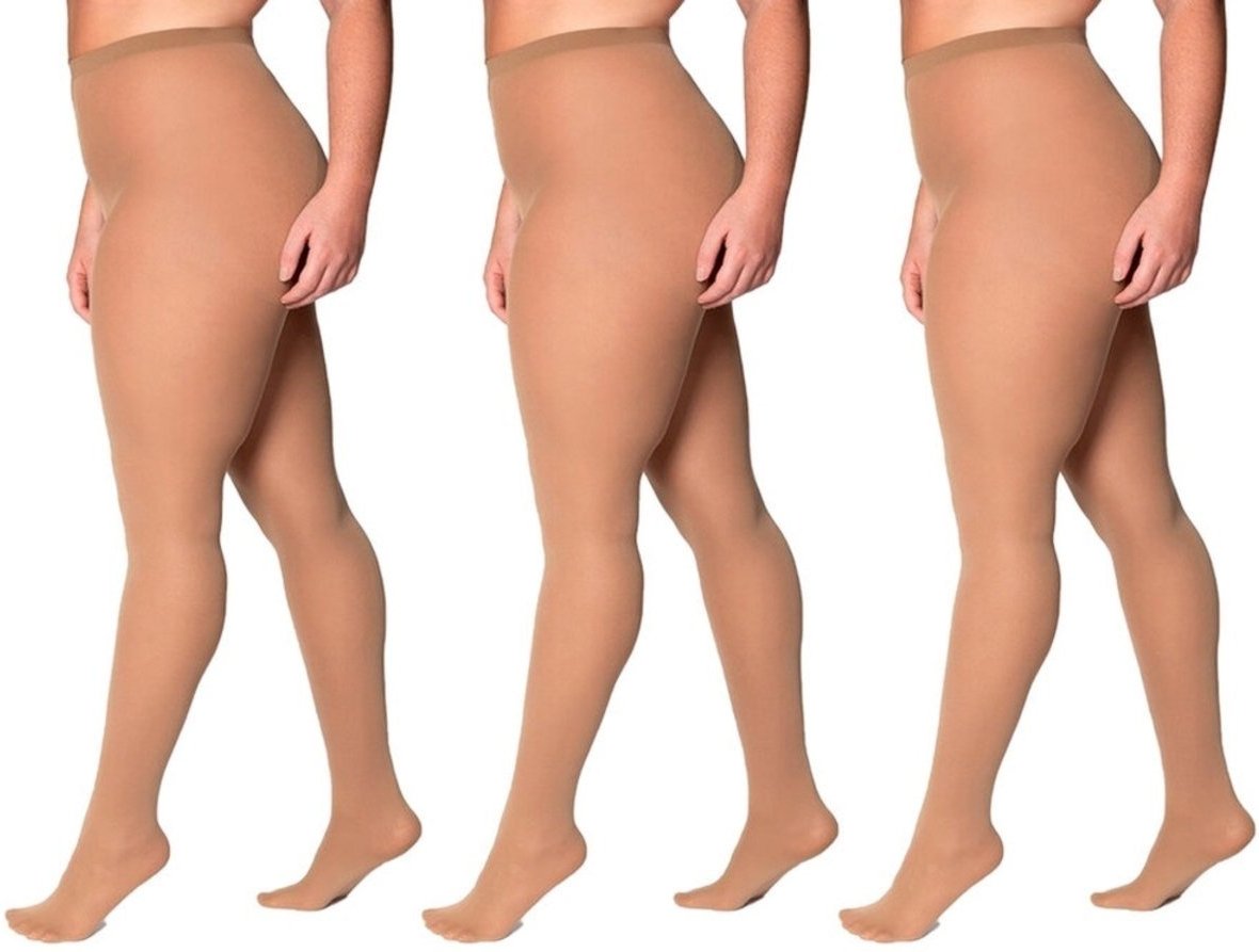 Kit com 3 Meias Calças Fio 40 Opaca Plus Size Loba